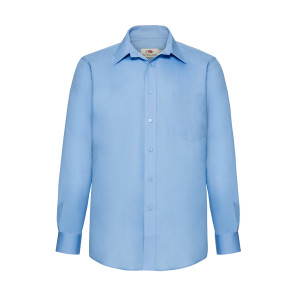 Fruit of the Loom Poplin Shirt LS - Blue - S