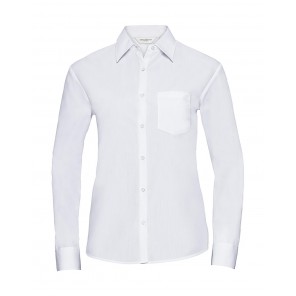 Russell Collection Ladies' LS Poplin Shirt - White - 2XL(44)