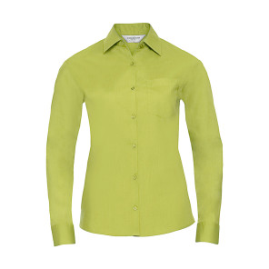 Russell Collection Ladies' LS Poplin Shirt - Yellow - M