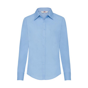 Fruit of the Loom Ladies' Poplin Shirt LS - Blue - XS
