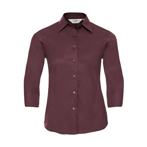 Russell Collection Ladies' 3/4 Sleeve Easy Care Fitted Shirt - Purple - M