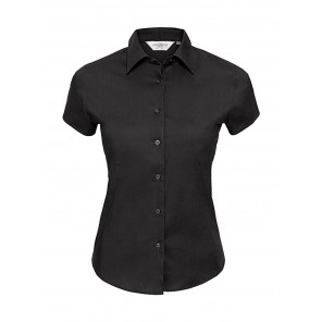 Russell Collection Ladies' Easy Care Fitted Shirt - Black - 2XL