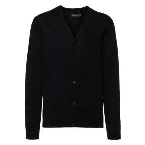 Russell Men's V-Neck Knitted Cardigan - Black - 4XL