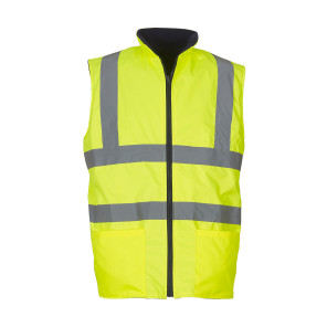 Yoko Fluo Fleece Reversible Bodywarmer - Yellow - 3XL