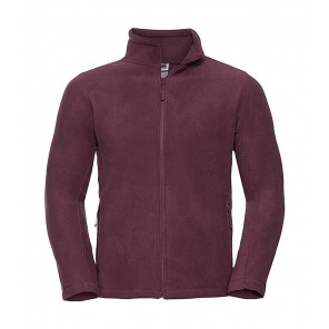 Russell Men's Full Zip Outdoor Fleece - Burgundy - S
