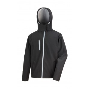 Result Core TX Performance Hooded Softshell Jacket - Black/Grey - 2XL