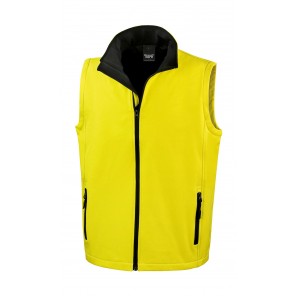 Result Core Men's Printable Softshell Bodywarmer - Yellow/Black - M