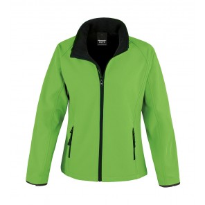 Result Core Ladies' Printable Softshell Jacket - Vivid Green/Black - S(10)