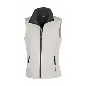 Result Core Women's Printable Softshell Bodywarmer - White/Black - 2XL(18)