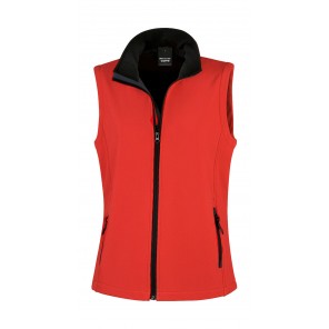 Result Core Women's Printable Softshell Bodywarmer - Red/Black - S(10)