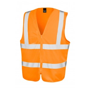 Result Safe-Guard Zip I.D Safety Tabard - Fluorescent Orange - S/M