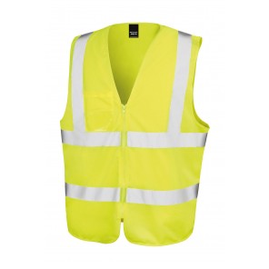 Result Safe-Guard Zip I.D Safety Tabard - Fluorescent Yellow - S/M