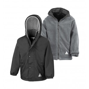 Result Junior Stormdri 4000 Recycled Coat - Black/Grey - M(7-8)