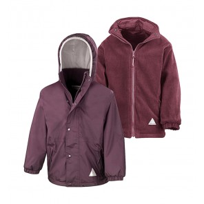 Result Junior Stormdri 4000 Recycled Coat - Burgundy/Burgundy - L(9-10)