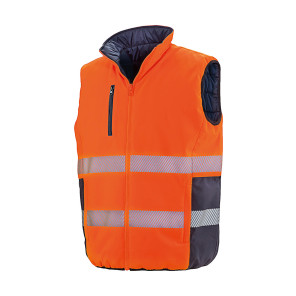 Result Safe-Guard Reversible Soft Padded Safety Gilet - Orange - 4XL