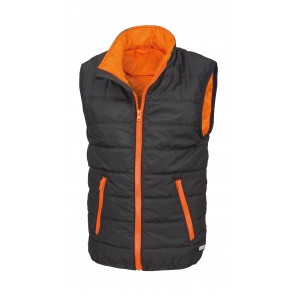 Result Core Junior/Youth Padded Bodywarmer - Black/Orange - XS(3-4)