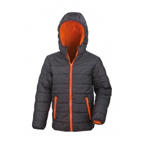 Result Core Junior/Youth Soft Padded Jacket - Black/Orange - 2XS(2-3)