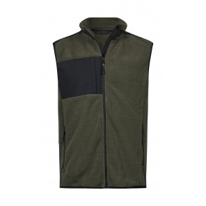 Tee Jays Mountain Fleece Bodywarmer - Deep Green/Black - L