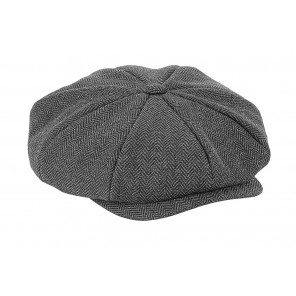 Beechfield Heritage Bakerboy Cap - Charcoal Herringbone - S/M