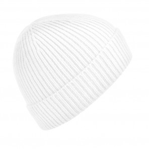 Beechfield Engineered Knit Ribbed Beanie - White - OneSize