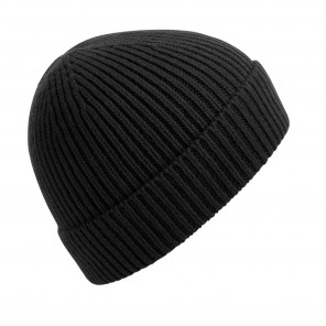 Beechfield Engineered Knit Ribbed Beanie - Black - OneSize