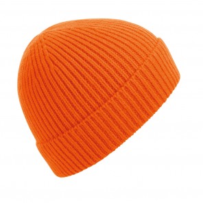 Beechfield Engineered Knit Ribbed Beanie - Orange - OneSize