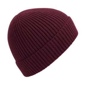 Beechfield Engineered Knit Ribbed Beanie - Burgundy - OneSize