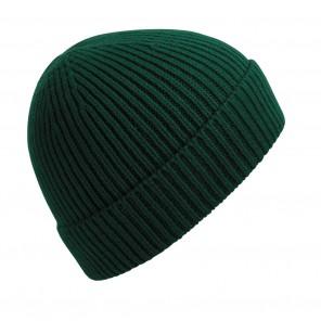 Beechfield Engineered Knit Ribbed Beanie - Bottle Green - OneSize