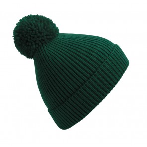 Beechfield Engineered Strick Rippenmütze mit Bommel