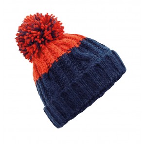 Beechfield Apres Beanie - Oxford Navy/Fire Red - OneSize