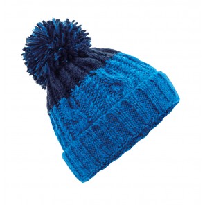 Beechfield Apres Beanie - Azure Blue/Oxford Navy - OneSize