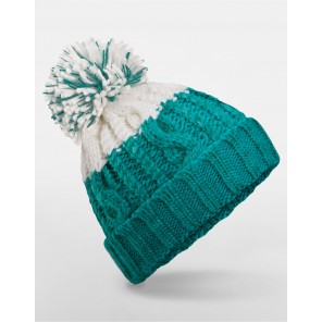 Beechfield Apres Beanie - Emerald/Soft White - OneSize