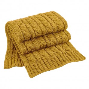 Beechfield Cable Knit Melange Scarf - Mustard - OneSize