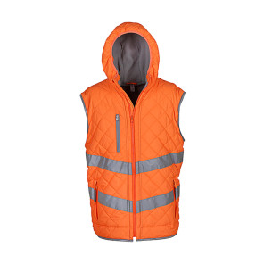 Yoko Fluo Kensington Hooded Gilet - Orange - XL