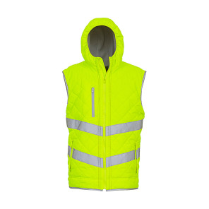 Yoko Fluo Kensington Hooded Gilet - Yellow - XL