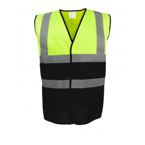 Yoko Hi-Vis Two-Tone Waistcoat - Fluo Yellow/Black - S