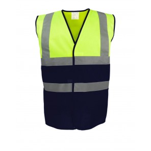 Yoko Hi-Vis Two-Tone Waistcoat - Fluo Yellow/Navy - S