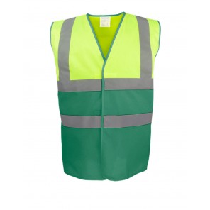 Yoko Hi-Vis Two-Tone Waistcoat - Fluo Yellow/Green - L
