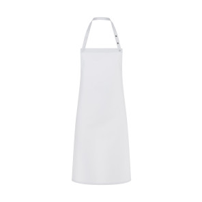 Karlowsky Bib Apron Press Stud Santorini - White - ONE SIZE