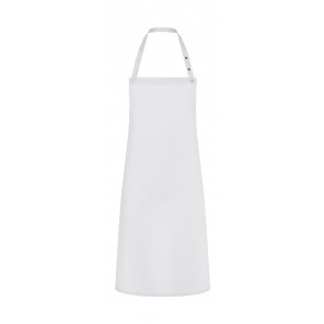 Karlowsky Bib Apron Press Stud Santorini - White - OneSize