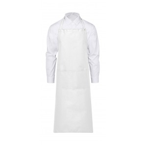 SG Accessories - BISTRO (Ex JASSZ Bistro) AMSTERDAM Bib Apron with Pocket - White - ONE SIZE