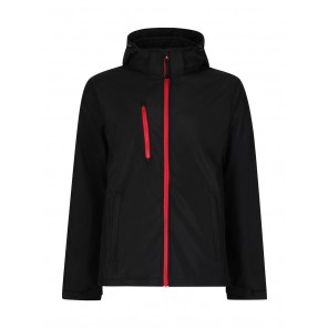 Regatta Professional Venturer 3-Layer Hooded Softshell Jacket - Black/Red - S
