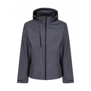 Regatta Professional Venturer 3-Layer Hooded Softshell Jacket - Seal Grey/Black - 3XL