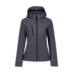 Regatta Professional Women's Venturer 3-Layer Hooded Softshell Jacket - Seal Grey/Black - 12(38)