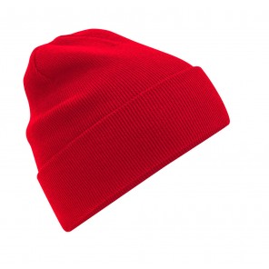 Beechfield Organic Cotton Original Cuffed Beanie - Red - ONE SIZE