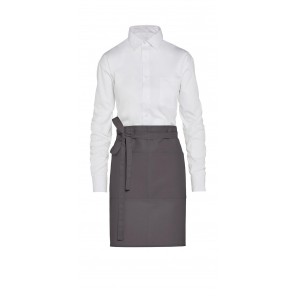 SG Accessories - BISTRO (Ex JASSZ Bistro) BRUSSELS - Short Recycled Bistro Apron with Pocket - Grey - OneSize