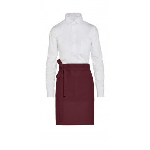SG Accessories - BISTRO (Ex JASSZ Bistro) BRUSSELS - Short Recycled Bistro Apron with Pocket - Burgundy - OneSize