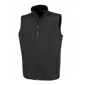 Result Genuine Recycled Men's Recycled 2-Layer Printable Softshell B/W - Black - L