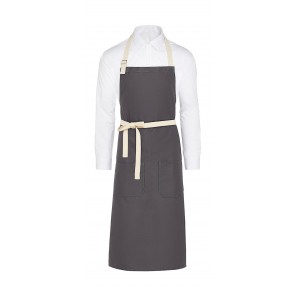 SG Accessories - BISTRO (Ex JASSZ Bistro) SANTORINI - Contrasted Bib Apron with Pocket - Grey - OneSize