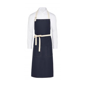 SG Accessories - BISTRO (Ex JASSZ Bistro) SANTORINI - Contrasted Bib Apron with Pocket - Navy - OneSize